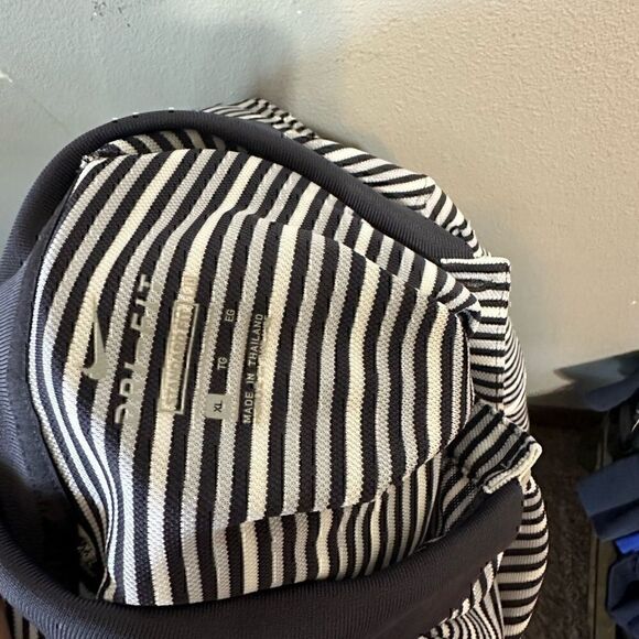 Nike DriFit Black/White Short Sleeve Striped Polo - Picture 5 of 5